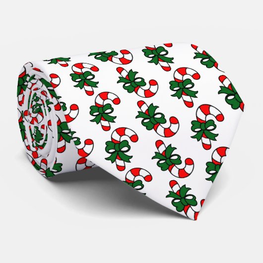 Kerst Kerststok Patroon Stropdas (Opgerold)