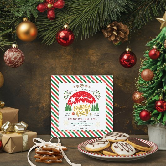 Kerst Kerststok Pepermunt Rood Groen Feestje Kaart