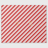 Kerst Kerststok Reep Rode Strepen Aangepaste Goude Cadeaupapier (Vlak)