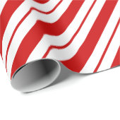 Kerst Kerststok Reep Rode Strepen Aangepaste Goude Cadeaupapier (Rol Hoek)