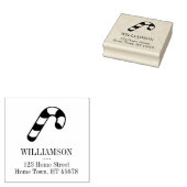 Kerst Kerststok Retouradres Rubberstempel (Gestempeld)