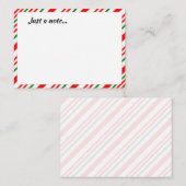 Kerst Kerststok Rood Groen Wit Alleen een Opmerkin Notitiekaartje (Voorkant / Achterkant)