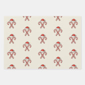 Kerst Kerststok Santa Inpakpapier Vel (Voorkant)