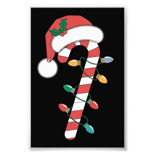 Kerst Kerststok Santa Kerstmis Kinderen Foto Afdruk (Voorkant)