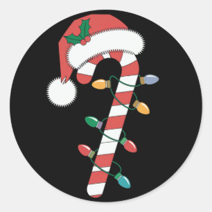Kerst Kerststok Santa Kerstmis Kinderen  Ronde Sticker
