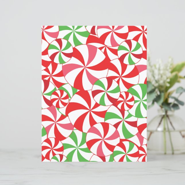 Kerst Kerststok Scrapbook Papier (Staand voorkant)