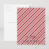 Kerst Kerststok Strepen Briefkaart (Voorkant / Achterkant)