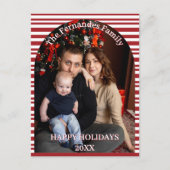 Kerst Kerststok Strepen Op Maat Briefkaart (Voorkant)
