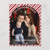 Kerst Kerststok Strepen Op Maat Briefkaart (Voorkant)