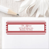 Kerst Kerststok Strepen Retouradres Label (Insitu)