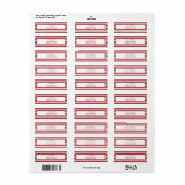 Kerst Kerststok Strepen Retouradres Label (Full Sheet)