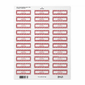 Kerst Kerststok Strepen Retouradres Label (Full Sheet)