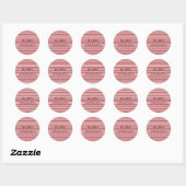 Kerst Kerststok Strepen Ronde Sticker (Vel)