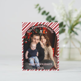 Kerst Kerststok Strepen Snede Custom Briefkaart