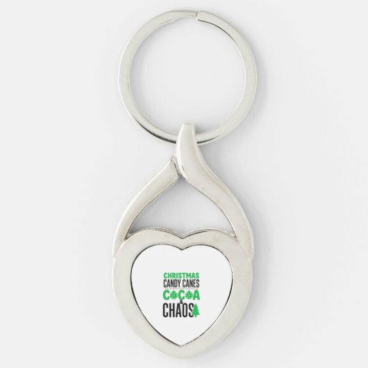 Kerst Kerststokjes Cacao Chaos Design Sleutelhanger (Voorkant)