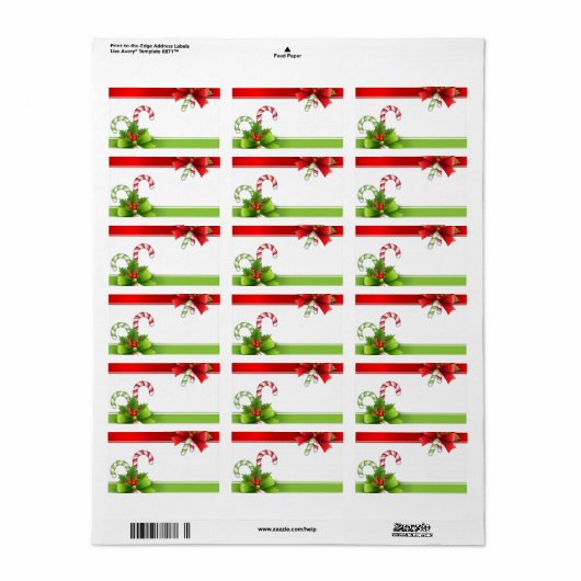 Kerst Kerststokken Adreslabels voor Verzending Etiket (Full Sheet)