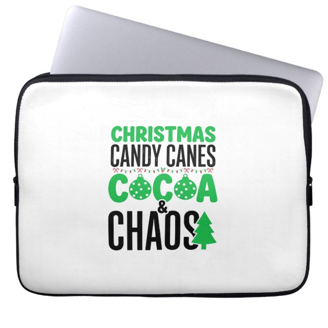 Kerst Kerststokken Cacao Chaos Design Laptop Sleeve (Voorkant)