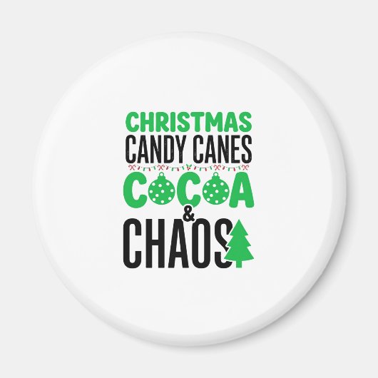 Kerst Kerststokken Cacao Chaos Design Magneet (Voorkant)