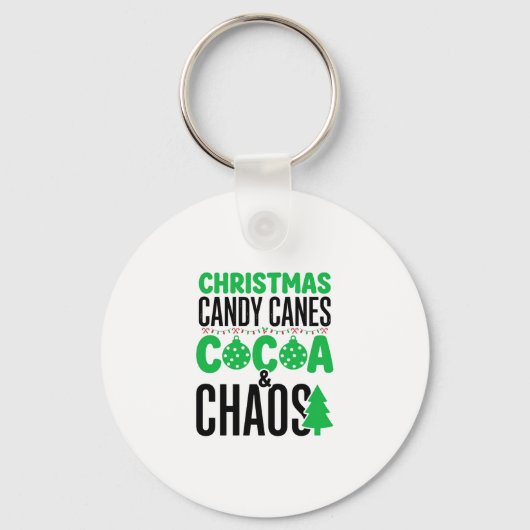 Kerst Kerststokken Cacao Chaos Design Sleutelhanger (Voorkant)
