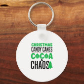 Kerst Kerststokken Cacao Chaos Design Sleutelhanger (Voorkant)