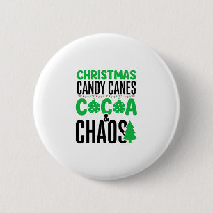 Kerst Kerststokken Cacao Chaos Ontwerp Ronde Button 5,7 Cm