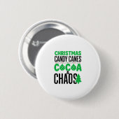 Kerst Kerststokken Cacao Chaos Ontwerp Ronde Button 5,7 Cm (Voorkant /achterkant)