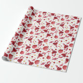Kerst Kerststokken en Sterren Cadeaupapier (Uitgerold)