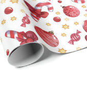Kerst Kerststokken en Sterren Cadeaupapier (Rol Hoek)