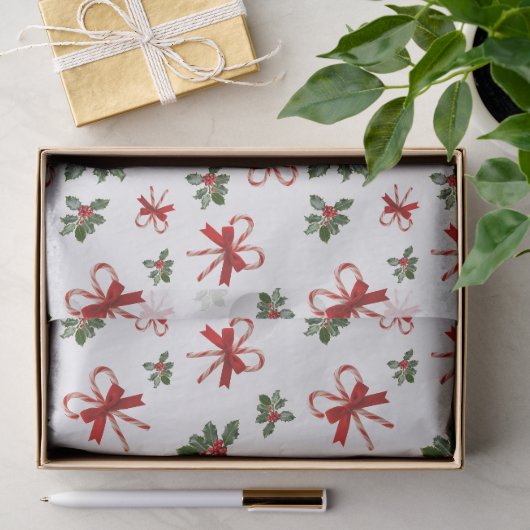 Kerst Kerststokken Patroon Tissuepapier (Geschenk)