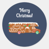 Kerst-Kerststol RV Klasse C Camper Ronde Sticker (Voorkant)