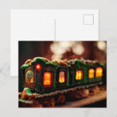 Kerst-kersttrein voor ontbijtbrood briefkaart (Voorkant / Achterkant)