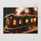 Kerst-kersttrein voor ontbijtbrood briefkaart (Voorkant)