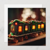 Kerst-kersttrein voor ontbijtbrood kaart (Voorkant / Achterkant)