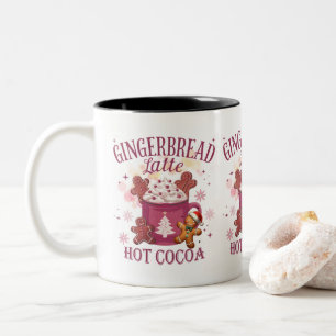 Kerst kersttrui met gemberkoek latte warme chocola tweekleurige koffiemok