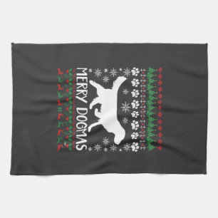 Kerst Kersttrui met Mopshond Sneeuwvlok Hond Theedoek