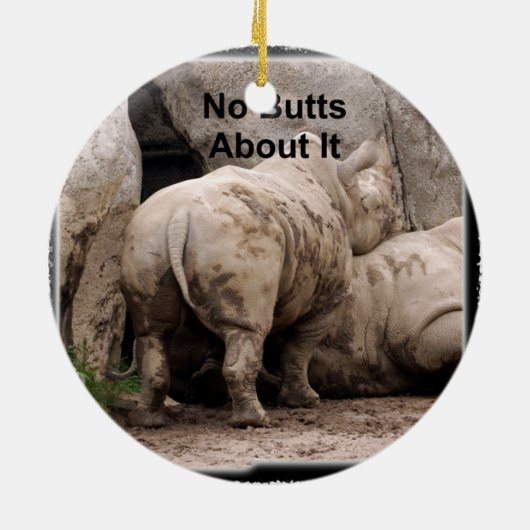 Kerst-kerstversiering in Rhinoceros Keramisch Ornament (Achterkant)