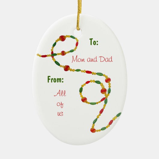 Kerst-kerstversiering Keramisch Ornament (Voorkant)