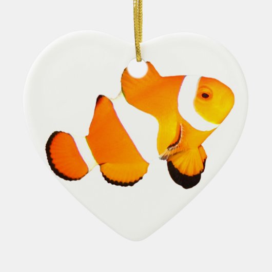 Kerst-kerstversiering met clown Fish Heart Keramisch Ornament (Voorkant)