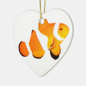 Kerst-kerstversiering met clown Fish Heart Keramisch Ornament (Links)