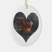 Kerst-kerstversiering met een gebroken kip keramisch ornament (Rechts)