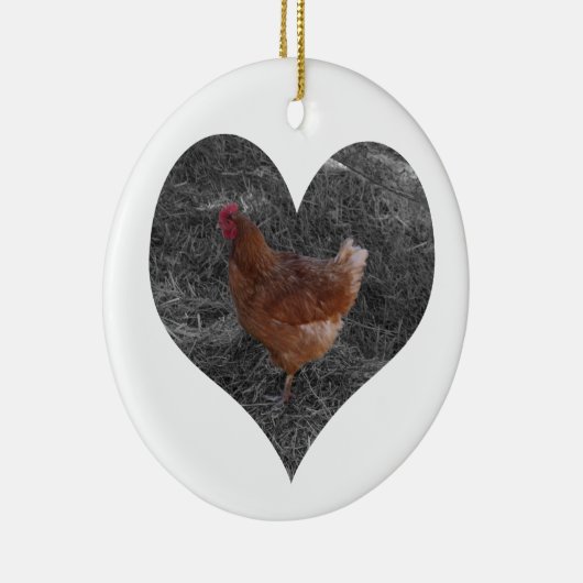 Kerst-kerstversiering met een gebroken kip keramisch ornament (Rechts)