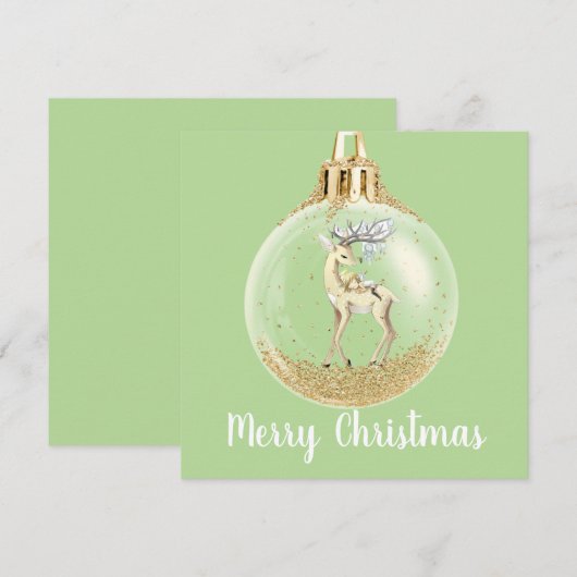 Kerst-kerstversiering met een magische scène feestdagenkaart (Voorkant / Achterkant)