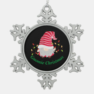 Kerst-kerstversiering met Gnomie-kerstsnowflake Tin Sneeuwvlok Ornament