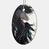 Kerst-kerstversiering met grote paarden door Bihrl Keramisch Ornament (Links)