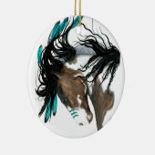 Kerst-kerstversiering met grote paarden door Bihrl Keramisch Ornament (Rechts)