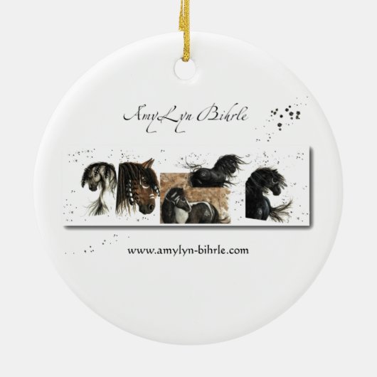 Kerst-kerstversiering met grote paarden door Bihrl Keramisch Ornament (Achterkant)