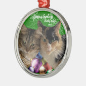 Kerst-kerstversiering met kat metaal metalen ornament (Links)