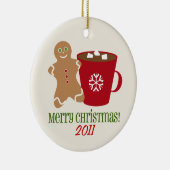 Kerst-kerstversiering met keukenbrood en warme cho keramisch ornament (Rechts)