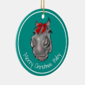 Kerst-kerstversiering met pony, voor kerst-Baby Keramisch Ornament (Rechts)