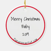 Kerst-kerstversiering met pony, voor kerst-Baby Keramisch Ornament (Achterkant)